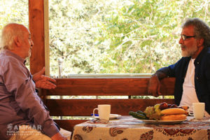 Miguel Littin talks with Behrouz Afkhami on cinematic round-table program "Haft" - Photo: Mohsen Eslamzade